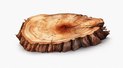 A wood themed clipart in a watercolor style, white background.