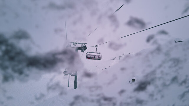 Chairlift in abstract ice 