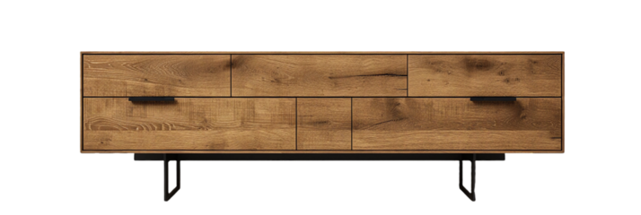 Scandinavian Floating Sideboard, transparent background, isolated image, generative AI