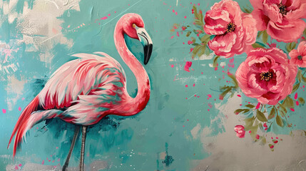 Turquoise & Pink Flamingo: Stylish Decor Accent