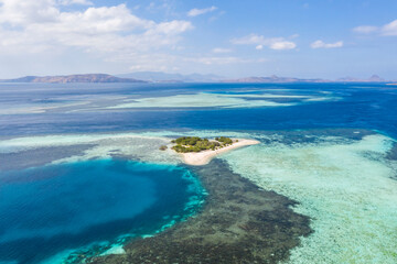 Fototapeta na wymiar Aerial view of Taka Makasar Island in Komodo islands, Flores, Indonesia.