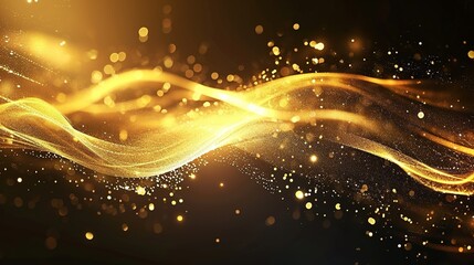Abstract shiny color gold wave design element, flare light background