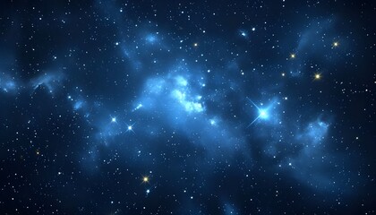 Obraz premium Night shining starry sky, blue space background with stars, cosmos