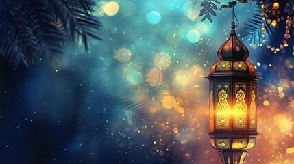 arabic lantern of ramadan celebration background - obrazy, fototapety, plakaty