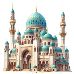 Fototapeta na wymiar Mosque Illustration on White Background