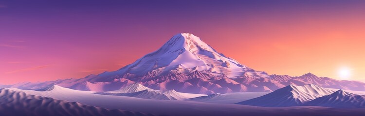 mountain views with a combination of orange and purple. generative Ai