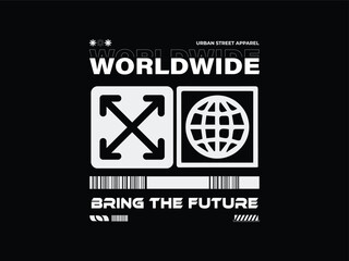 Street wear design inspiration. Retro futuristic design for apparel, clothing, and poster