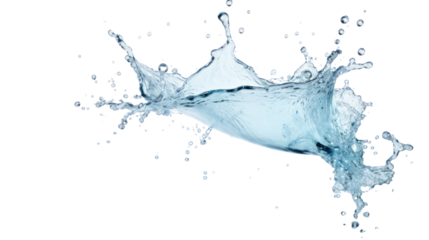 blue water splash isolated on transparent and white background.PNG image	