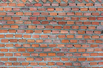 arranged construction bricks red brick wall texture pattern design background.