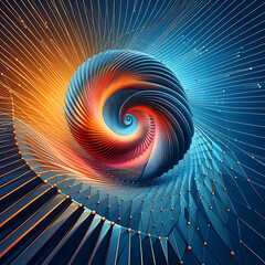 3D Colorful Geometric Abstract Twist Background-  Generative AI