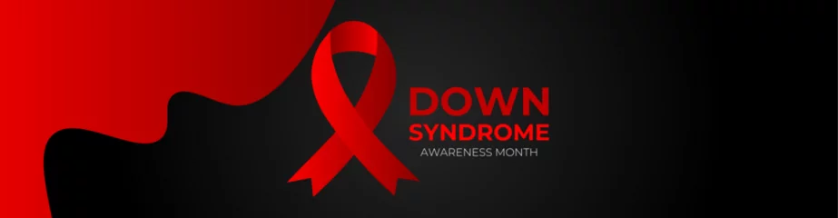 Badkamer foto achterwand Down Syndrome awareness month is observed every year in October, it is a condition in which a person has an extra chromosome they are small packages of genes in the body. banner, cover, poster. vector © Umar