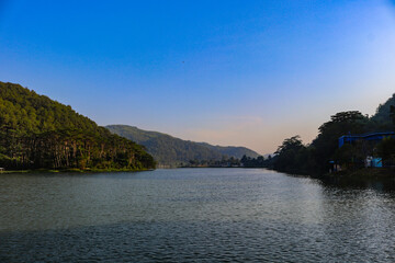 sunset over the lake