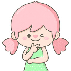 Cute pastel little girl posing for photo shoots Pink hair