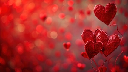 Red hearts background In Romantic Background