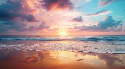 horizon sea water surface background banner. Inspire nature landscape coast. Beautiful wonderful tropical island paradise. Beach sunrise summer vacation - Powered by Adobe