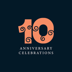 10 years anniversary celebrations logo concept