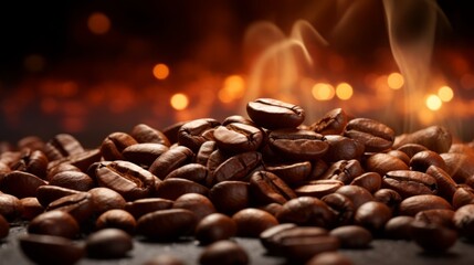 The rich aroma of freshly ground coffee beans fills the air, evoking a sense of comfort