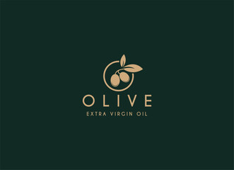 Olive oil logo design vector icon nature beauty and health