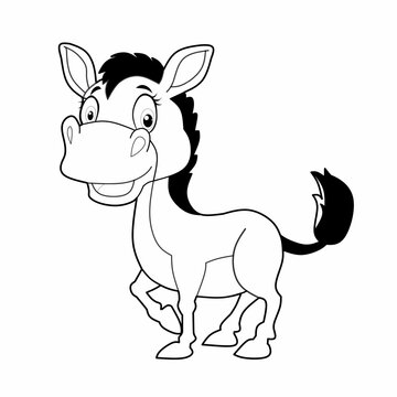 Cute and beautiful Donkey images line art ,outline drawing,vector art and illustrations art