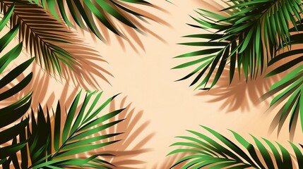 Fototapeta na wymiar Tropical palm leaf shadow. Summer beach sand fashion background concept for travel vacation or ecological green cosmetics design.