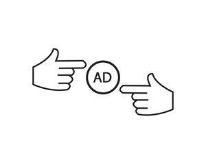 Ad advertising icon vector symbol design illustration