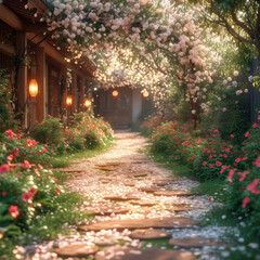 Springtime Garden Path