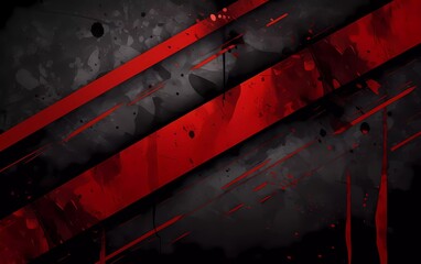 Abstract banner design shiny black and dark red grunge stripes. generative ai