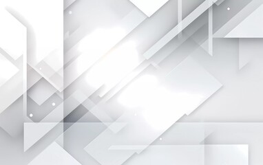 Glowing white and gray abstract background geometry and layer elements vector. generative ai