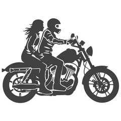 Fototapeta na wymiar couple lover riding motorcycle-3