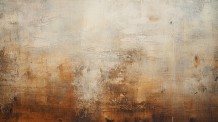 A closeup look at a waterstained painting, with blurred brush strokes and discolored patches, representing the theme of decay and neglect.