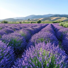 A picturesque lavender farm in full bloom With guided tours Artisanal lavender products And serene landscapes Representing agritourism Natural beauty And sustainable farming