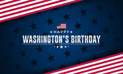 Happy Washingtons Birthday Background Vector Illustration - obrazy, fototapety, plakaty