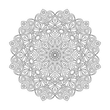 Adult oceanic mandala coloring book page for kdp book interior