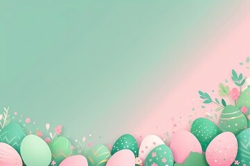 Fototapeta na wymiar Easter Spring Holiday Celebration Greeting Card Template