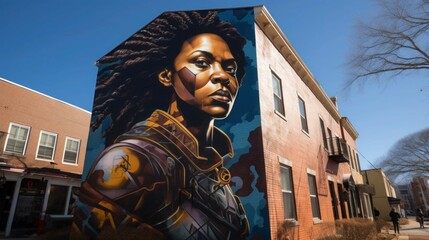 A powerful street mural celebrating Black History Month