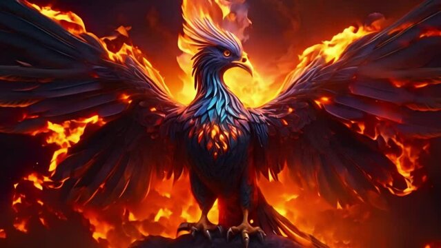 phoenix bird on fire