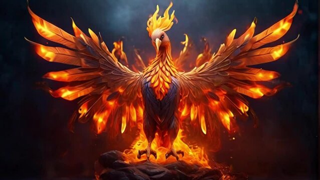phoenix bird on fire