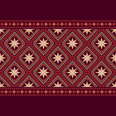 Geometric ethnic embroidery floral pattern design for wallpaper, Tile, Textile, clothing, fabric
