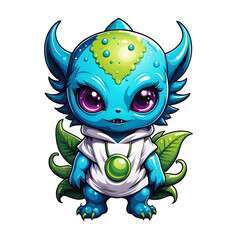 Fototapeta premium A Cute Alien Baby Illustration with Transparent Background for Sticker