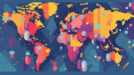 World wide business concept image. Vector illustration.