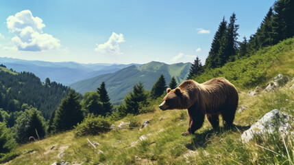 Brown bear in Mala Fara mountains in Slovakia