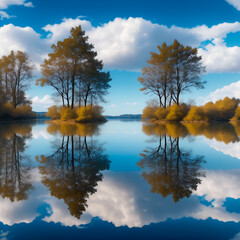 Obraz premium autumn landscape with lake