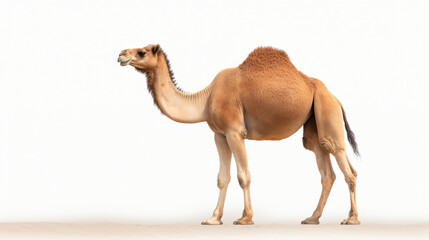 Camel isolated on white Desert Elegance A Maj