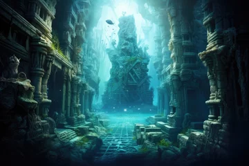  Atlantis Ruins: An artistic depiction of an underwater ancient city. © OhmArt