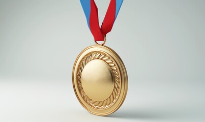 3D gold medal isolated on white background.