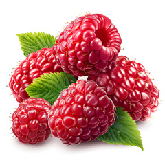 raspberry and blackberry isolated on white background