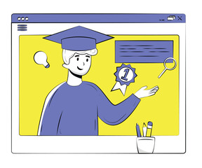 Presentation in Order to Graduate and Win First Place | Education Illustration Series