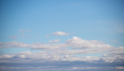 Fototapeta na wymiar White clouds against a blue sky