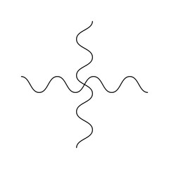 Minimal line art element for decorative artwork