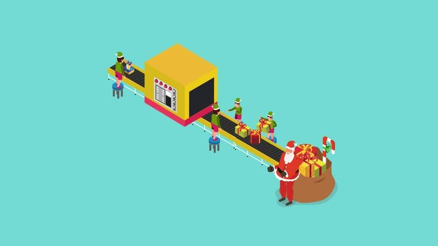 conveyor with characters of little elves